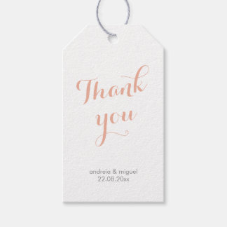 Vielen Dank Hochzeit Kalligrafie Script Coral Gray Geschenkanhänger