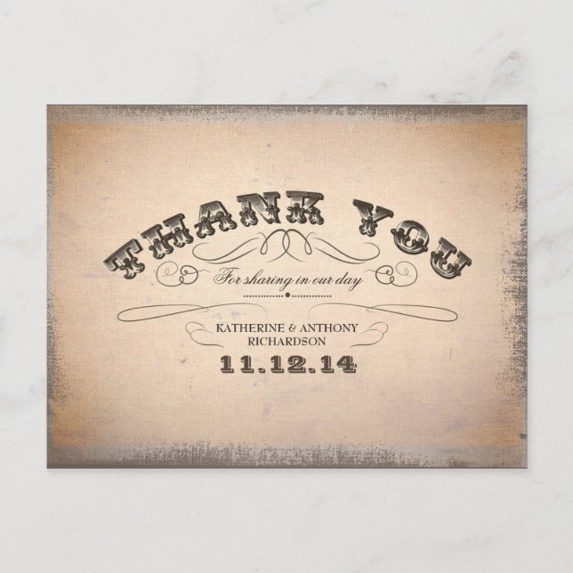 Vielen Dank Hochzeitspost-Karten Postkarte (Vorderseite)