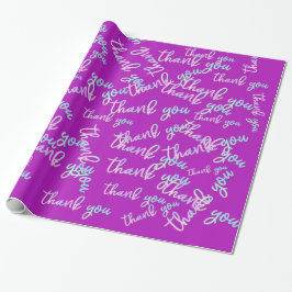 Vielen Dank Holograph Script Mermaid Pink Fuchsia Geschenkpapier