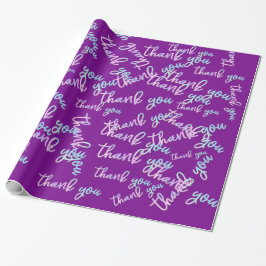 Vielen Dank Holograph Script Mermaid Pink Lila Geschenkpapier