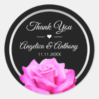 Vielen Dank Hot Pink Fushia Rose Hochzeit Siegel