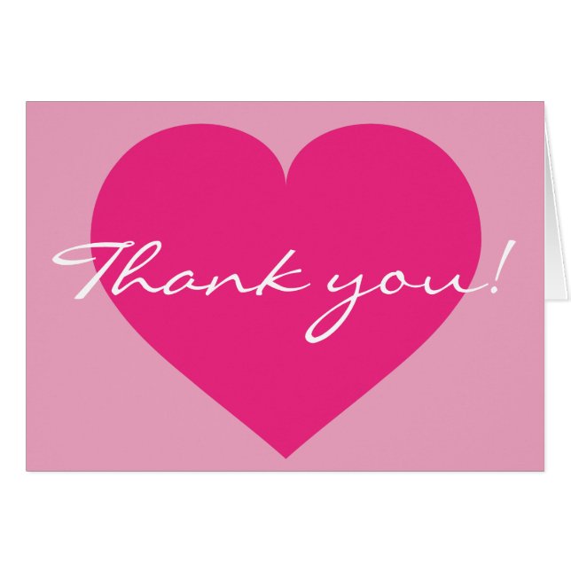 Vielen Dank, Hot Pink Heart (Vorderseite (Horizontal))