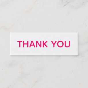 Vielen Dank, Hot Pink White Dankbarkeit Typografie Mini Visitenkarte