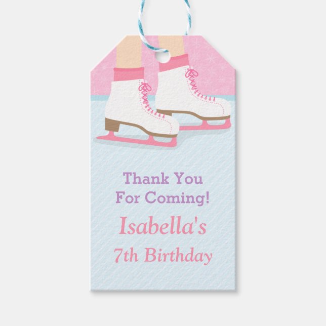Vielen Dank Ice Skaten Birthday Party Geschenktags Geschenkanhänger (Vorderseite)