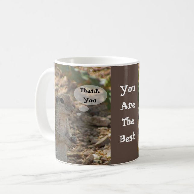Vielen Dank, Ihr Ground Eichhörnchen Foto Wüstenti Kaffeetasse (Vorderseite Links)