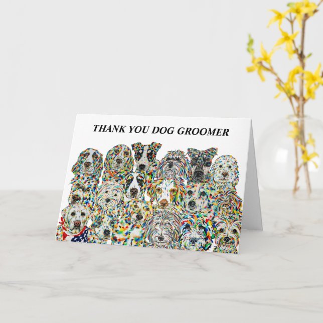 Vielen Dank, Ihr Hund Groomer Card Karte (Gelbe Blume)