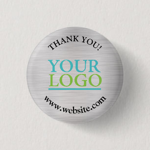 Vielen Dank, Ihr Logo, Name Website, Silber gebürs Button