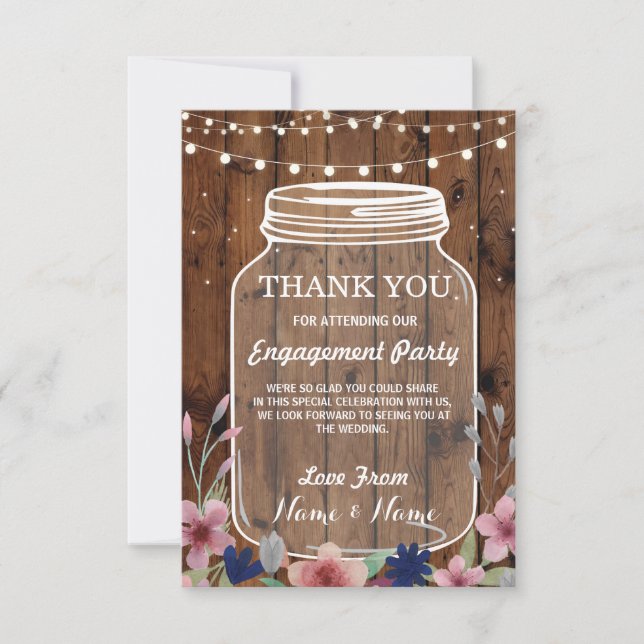 Vielen Dank, Ihre Card Verlobung Wedding Jar Flora Einladung (Vorderseite)