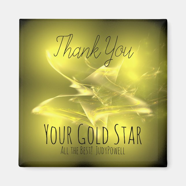 Vielen Dank - Ihre Gold Star Frig Magnet-Nachricht Magnet (Vorne)