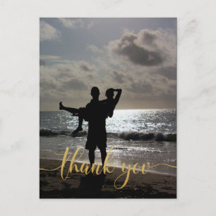 Vielen Dank Imitate Gold Typografie Personalisiert Postkarte