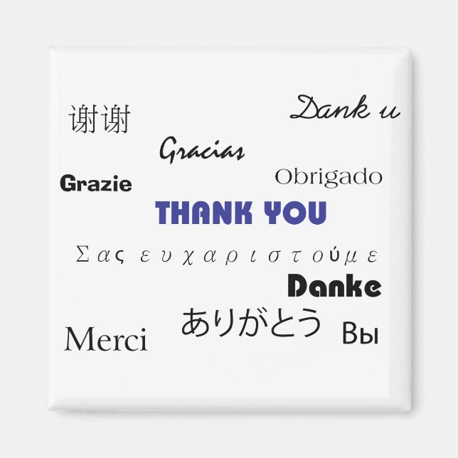 Vielen Dank in Black and Blue 003 Magnet (Vorne)