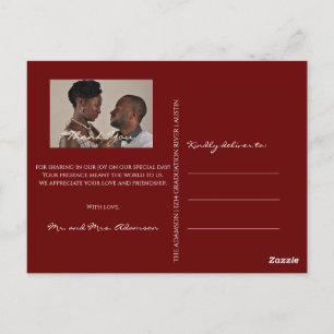 Vielen Dank in der Liebe Hochzeit Foto Golden Scri Postkarte