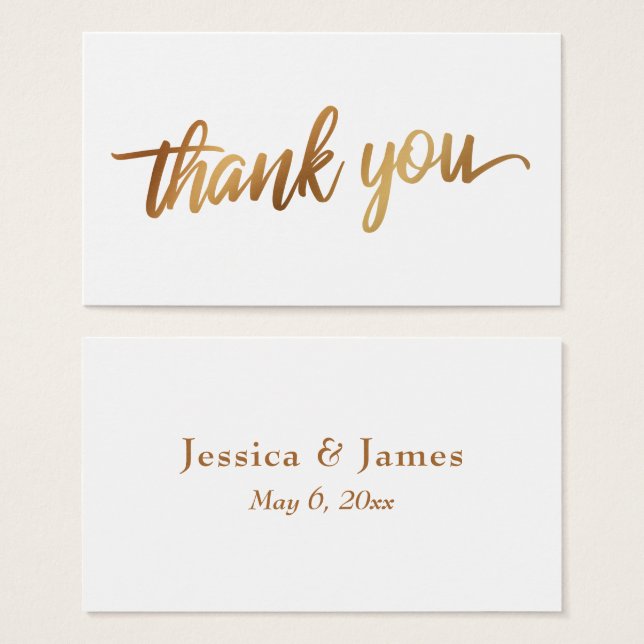 Vielen Dank in Imitate Smooth Gold Script Gastgesc (Vorne & Hinten)