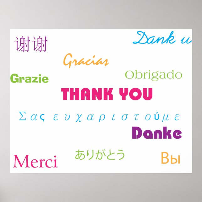 Vielen Dank in Many Languages Poster (Vorne)