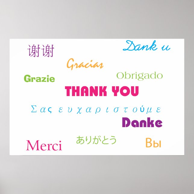 Vielen Dank in Many Languages Poster (Vorne)