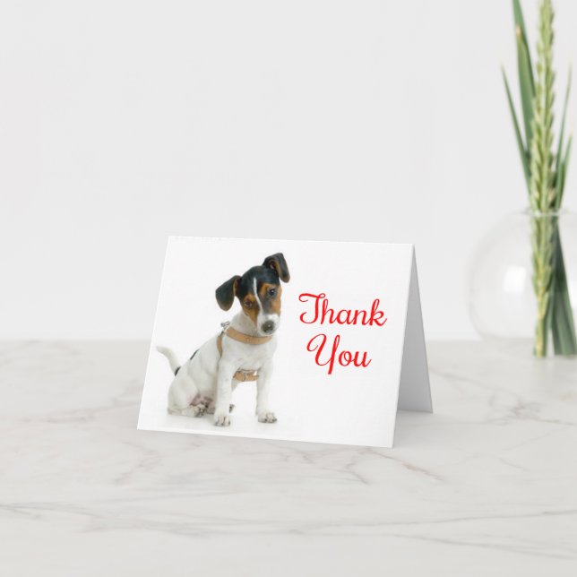 Vielen Dank Jack Russell Terrier Puppy Hund Note C Dankeskarte (Vorderseite)