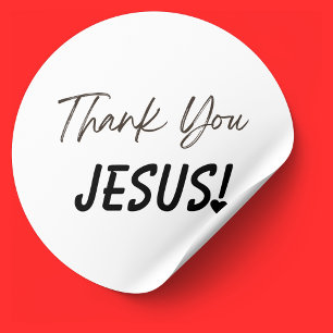 Vielen Dank Jesus Ausrufezeichen Herz Christlich Runder Aufkleber