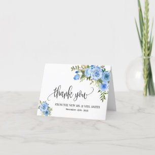 Vielen Dank Karte boho blauen Hochzeit gefaltet