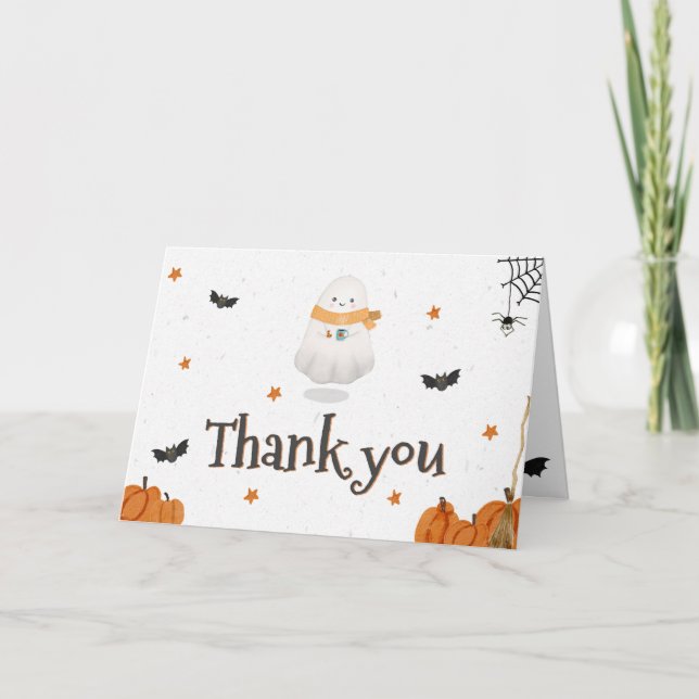 Vielen Dank Karte mit niedlichem Halloween-Thema (Vorderseite)
