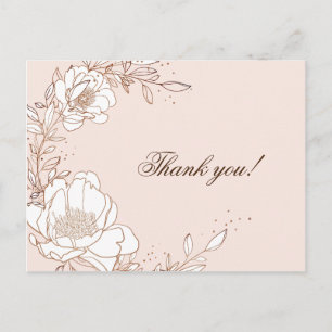 Vielen Dank Karte Peony Rose Gold Prägung