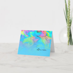 Vielen Dank Karte Türkise Blue Limon Pink Gefärbte