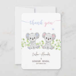 Vielen Dank Karten für Koala Gender Reveal Party.