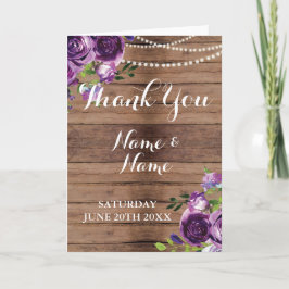 Vielen Dank Karten Lila Holz Blume Lights Wedding