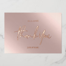 Vielen Dank Karten Real Foil Rosegold Pink