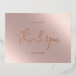 Vielen Dank Karten Real Foil Rosegold Postcard<br><div class="desc">Vielen Dank Custom Weddings Card ohne Fotos. Hochzeit Dankeschön Karten, Elegante Moderne Kalligrafie Script Text Postkarten in echt rosa rossold metallische Folie.</div>