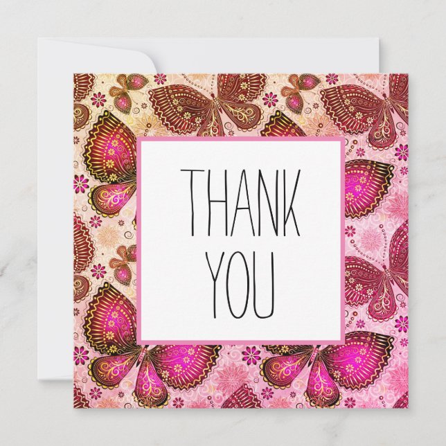 Vielen Dank Karten Schmetterlinge (Vorderseite)