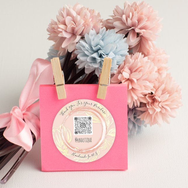 Vielen Dank Kauf Rose Eyelash QR-Logo-Logo Runder Aufkleber (Von Creator hochgeladen)