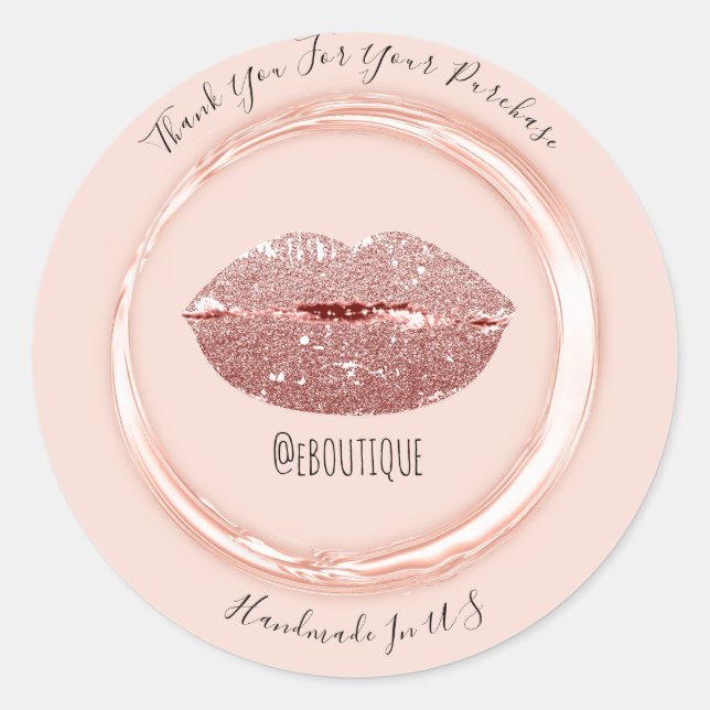 Vielen Dank Kauf Rose Makeup Artist Lips Runder Aufkleber (Vorderseite)