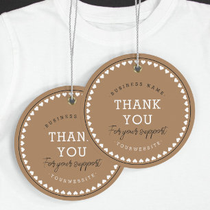 Vielen Dank klassische Liebe Muster Hang Tags Beig Geschenkanhänger