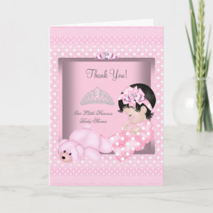 Vielen Dank kleine Princess Baby Duschmädchen Pink Dankeskarte