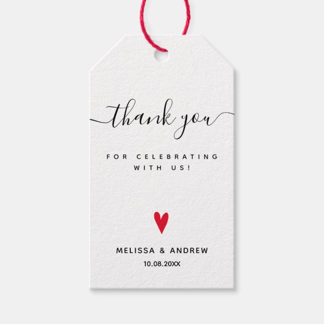 Vielen Dank - Kraft Gastgeschenk Hochzeit Geschenk Geschenkanhänger (Vorderseite)