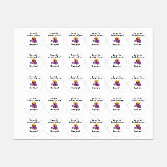 Vielen Dank Kunden Stickers (Multiple) Etiketten (Blatt)