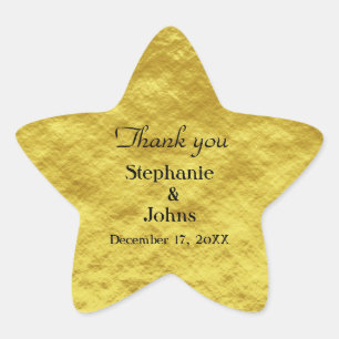 Vielen Dank Label Gold Foil Shiny Gastgeschenk Hoc Stern-Aufkleber