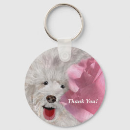 Vielen Dank Labradoodle und Rose Schlüsselanhänger