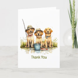 Vielen Dank Labrador Retriever Hunde Fischen Dankeskarte