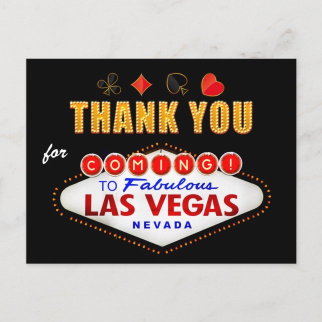 Vielen Dank - Las Vegas Sign Fabulous Casino Nacht Postkarte (Vorderseite)