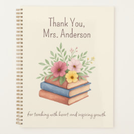 Vielen Dank Lehrer - Aquarellbücher & Blume - Planer