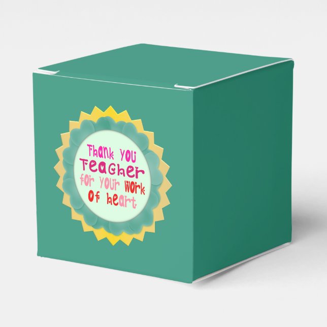 Vielen Dank, Lehrer, für Ihre Arbeit am Herzen Geschenkschachtel (Vorderseite)