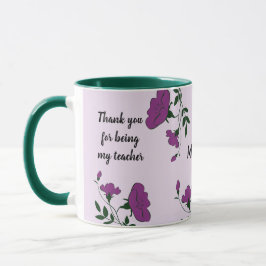 Vielen Dank Lehrer Lila Blumenempfehlung Tasse