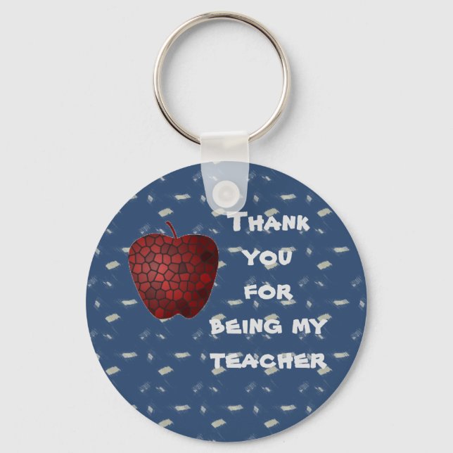 Vielen Dank Lehrer Red Apple School Klassenzimmer Schlüsselanhänger (Vorderseite)