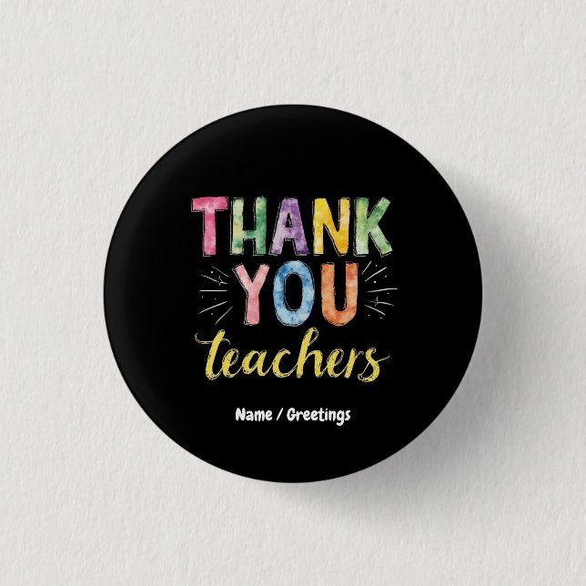 Vielen Dank Lehrer & Schüler Abschluss Geschenk Button (Vorderseite)