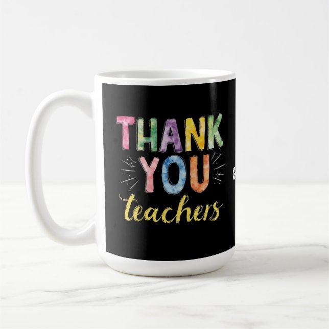 Vielen Dank Lehrer & Schüler Abschluss Geschenk Kaffeetasse (Links)