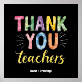 Vielen Dank Lehrer & Schüler Abschluss Geschenk Poster