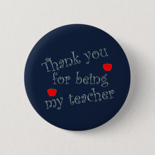 Vielen Dank Lehrer Wertschätzung Red Apple Button