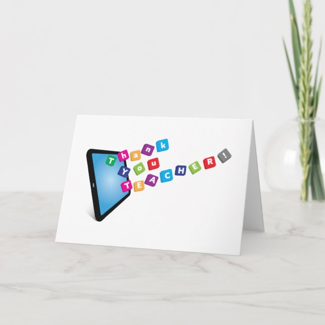 Vielen Dank, Lehrer - Worte aus Tablet Karte (Vorderseite)