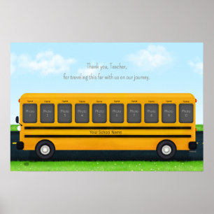 Vielen Dank Lehrer Yellow School Bus 10 Fotos Poster
